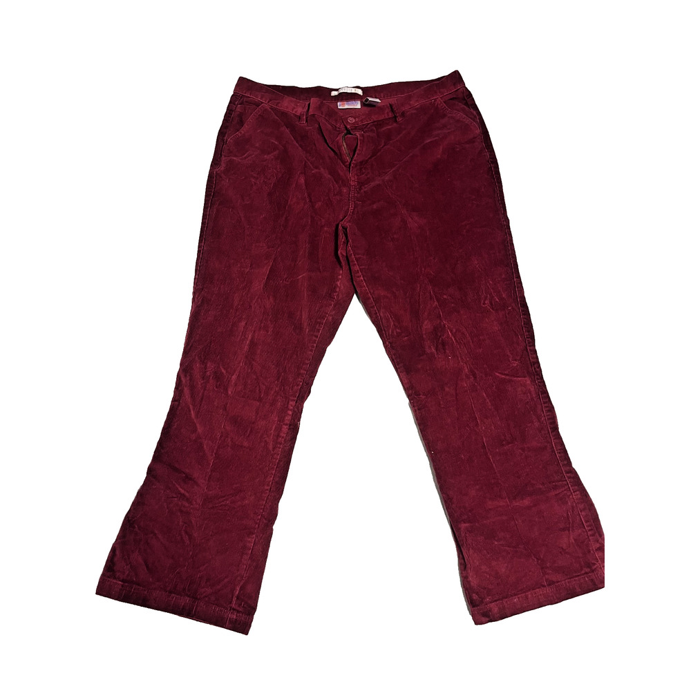 Bill Blass Corduroy Pants Women 22W Burgundy